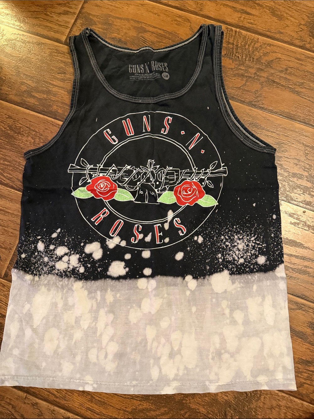 Guns N' Roses Women's Black Tie-Dye Logo Tank Top